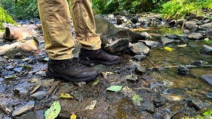 VJ Artix lightweight waterproof hiking boots a traction outsole and a waterproof upper.